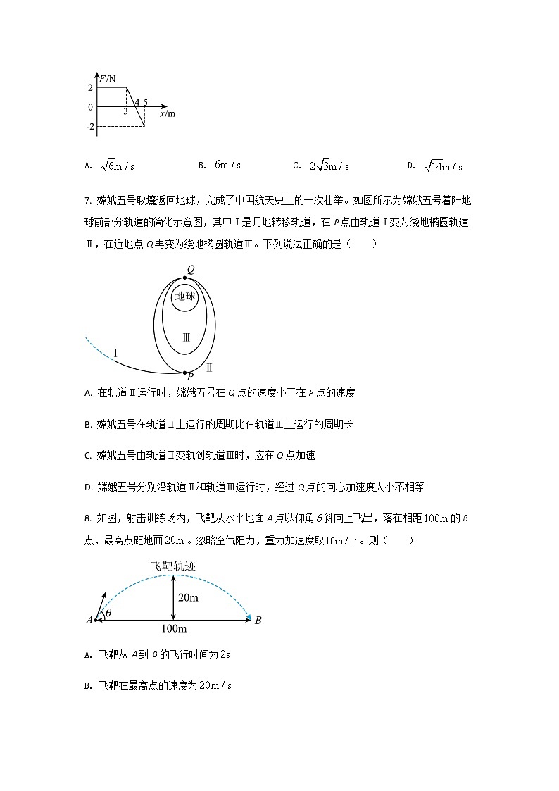 2021-2022学年陕西省咸阳市高一下学期期末质量检测物理试卷含解析03