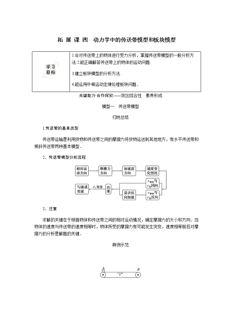 拓 展 课 四　动力学中的传送带模型和板块模型第1页