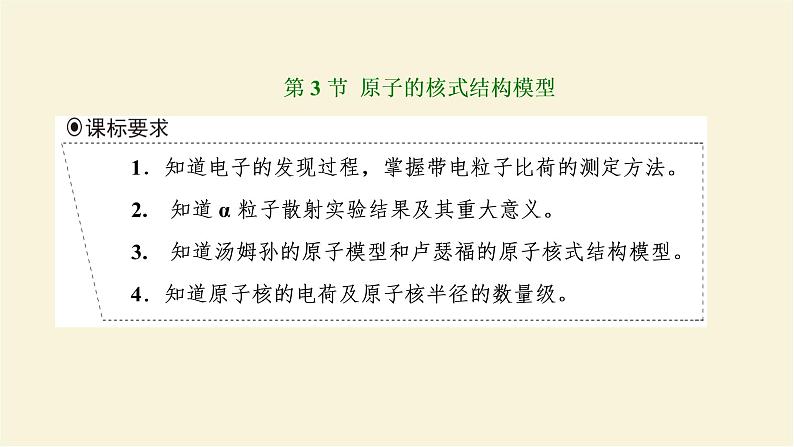 新人教版高中物理选择性必修第三册第四章原子结构和波粒二项性第3节原子的核式结构模型课件01