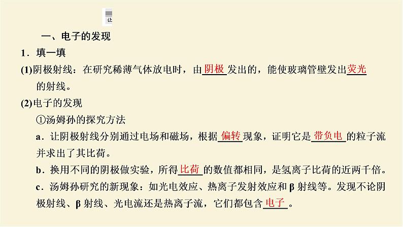 新人教版高中物理选择性必修第三册第四章原子结构和波粒二项性第3节原子的核式结构模型课件02