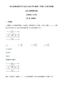 2021-2022学年江苏省盐城市东台创新高级中学高一（下）3月份月检测物理试题含解析