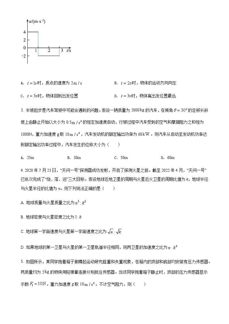 2021-2022学年河南省杞县高中高三（上）模拟考试物理试题含答案02
