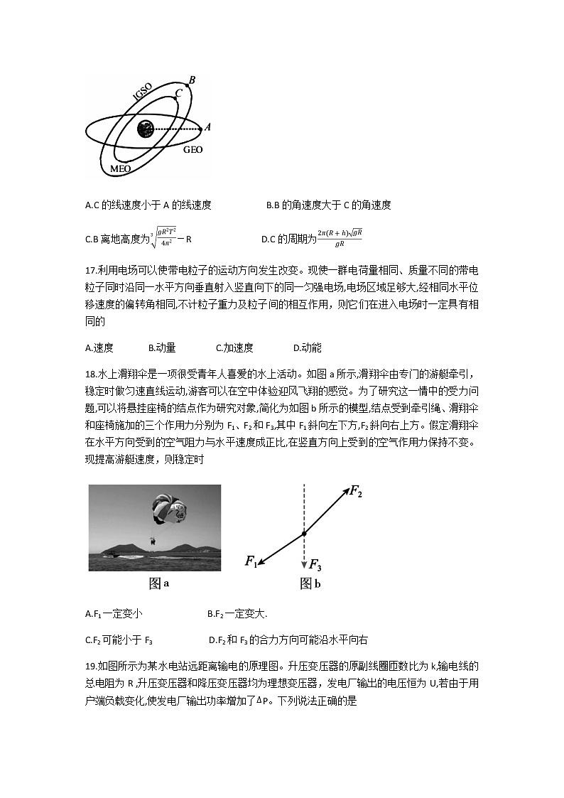 2021-2022学年河南省五市高三第二次联合调研检测理科综合物理试题含答案第2页