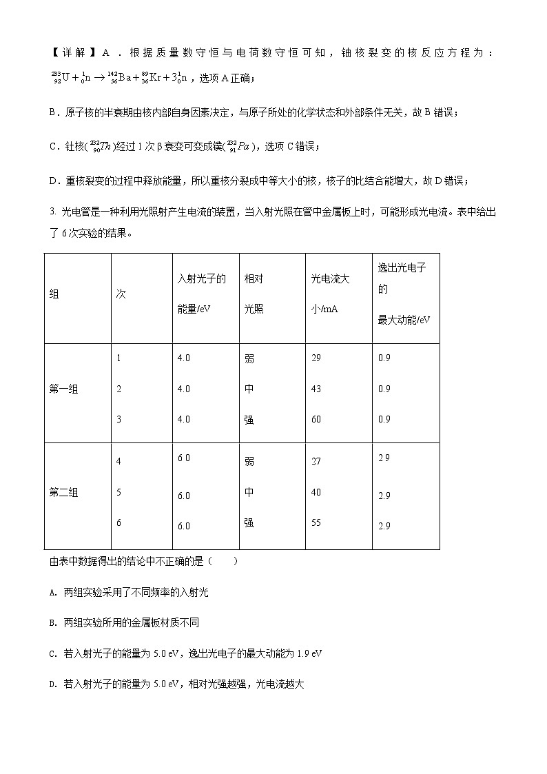 2021-2022学年福建省福州第三中学高三（上）第一次质量检测物理试题含解析02