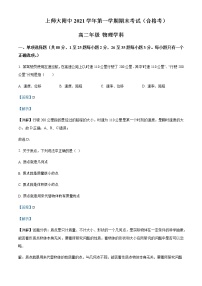 2021-2022学年上海师范大学附属中学高二（下）期末物理试题含解析