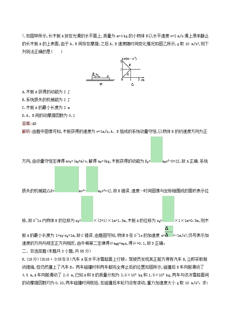 人教版高考物理二轮复习专题能力训练7动量动量的综合应用含答案第3页