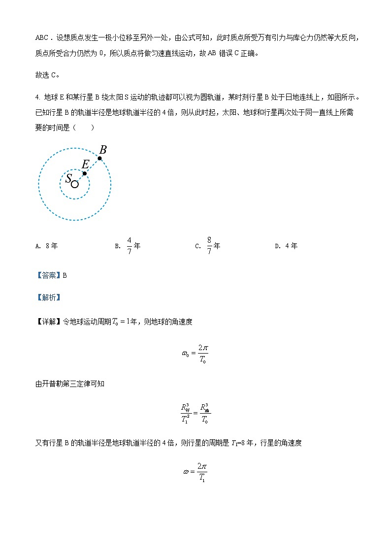 2022届湖南省长沙市第一中学高三（下）月考卷物理试题（六）含解析 (1)03