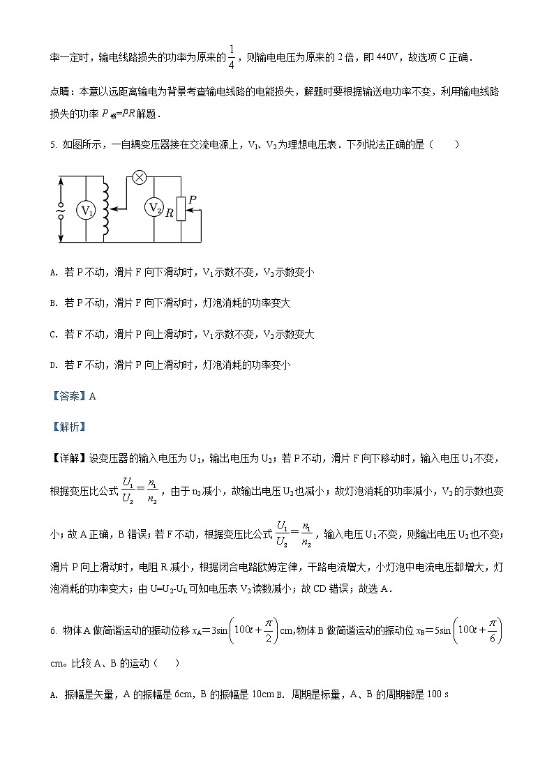 2021-2022年黑龙江省哈尔滨师范大学附属中学高二（下）期中物理试题含解析03