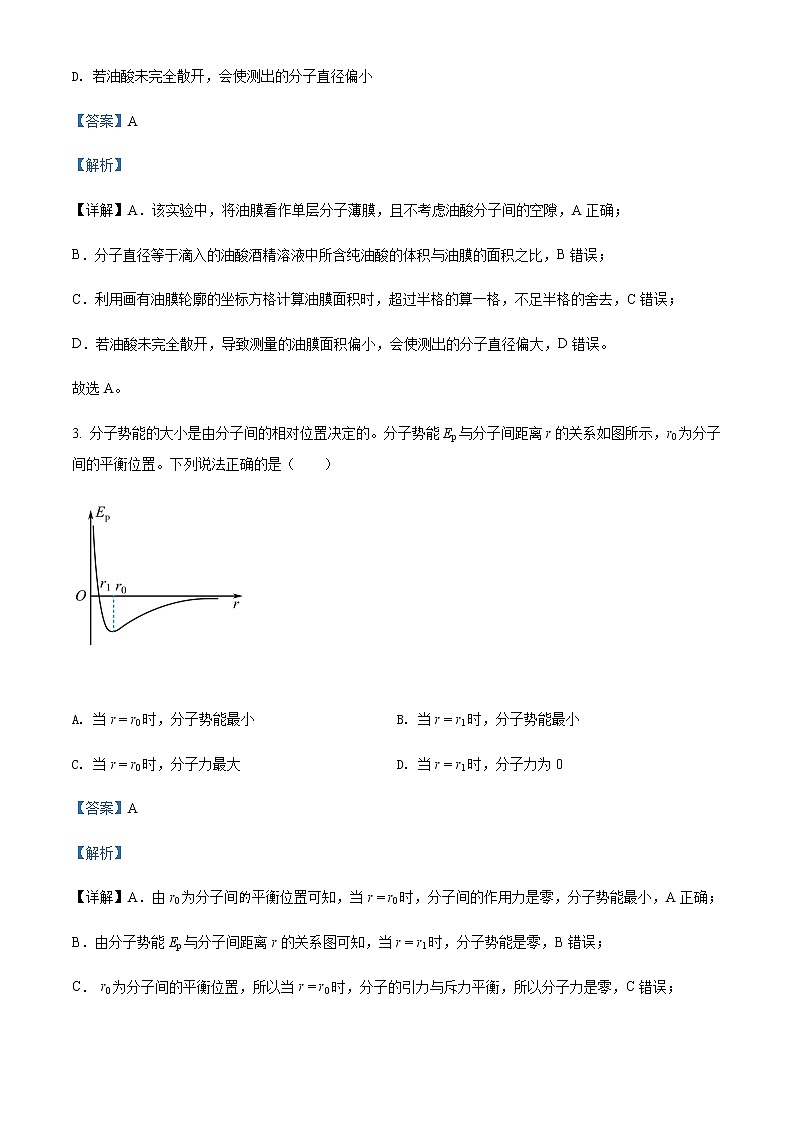 2021-2022年北京市清华大学附属中学高一（下）期末物理试题含解析第2页