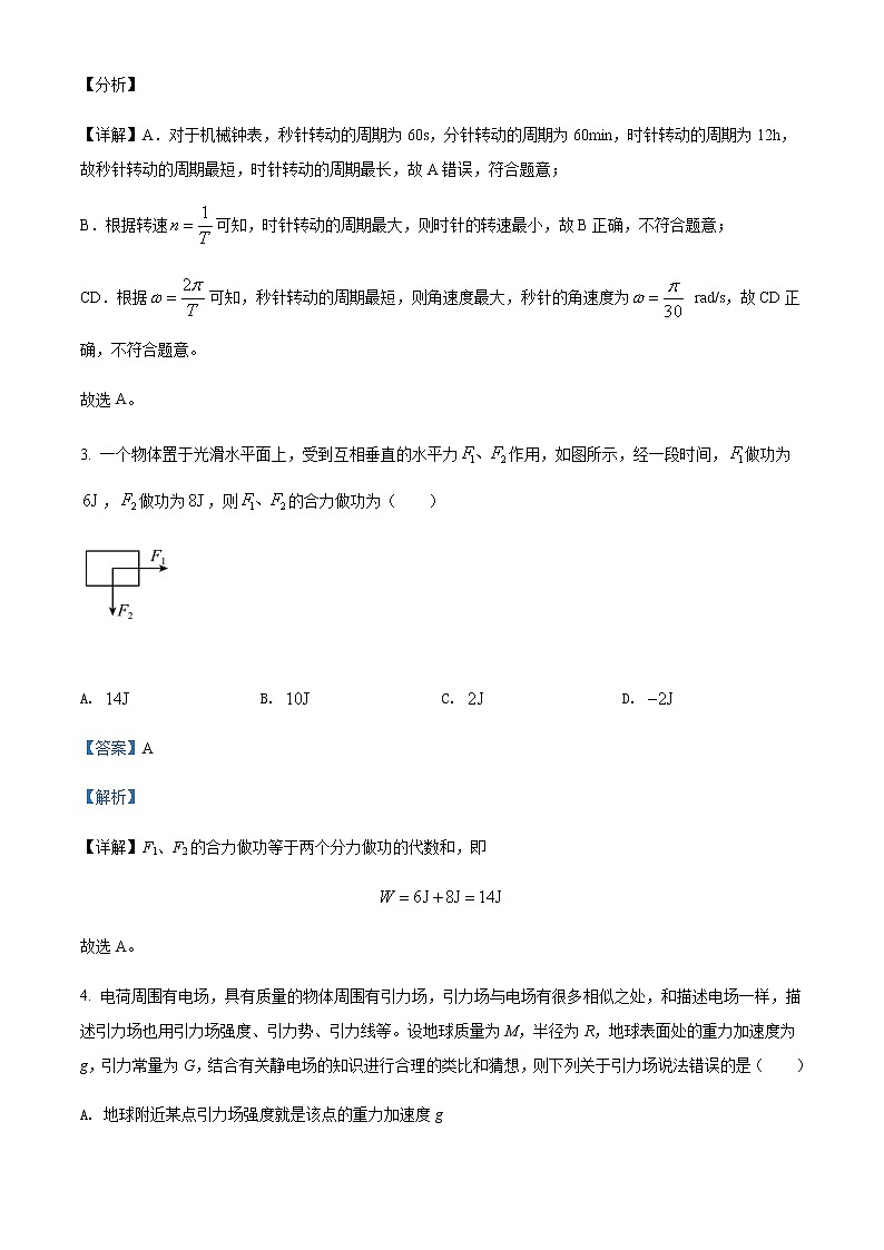 2021-2022年山东省山东省聊城第一中学新校区高一（下）期末复习打靶物理试题（一）含解析02