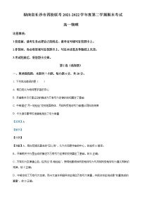 2021-2022年湖南省长沙市四校高一（下）期末联考物理试题含解析