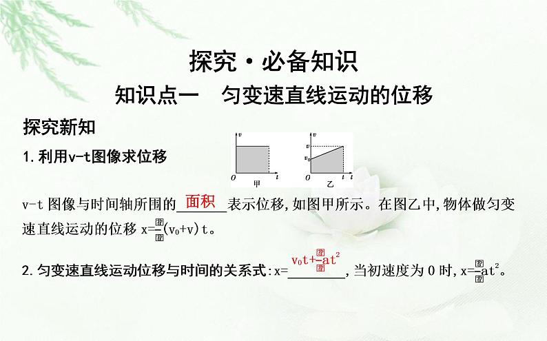 人教版高中物理必修第一册第二章3匀变速直线运动的位移与时间的关系课件04