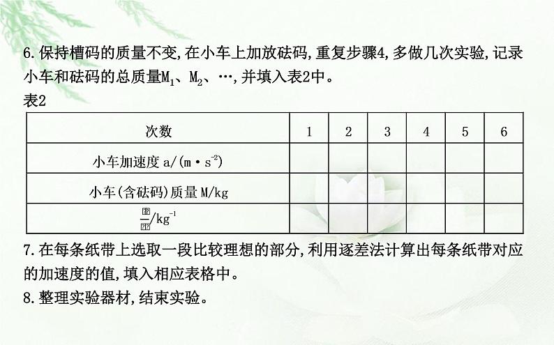 人教版高中物理必修第一册第四章2实验：探究加速度与力、质量的关系课件07