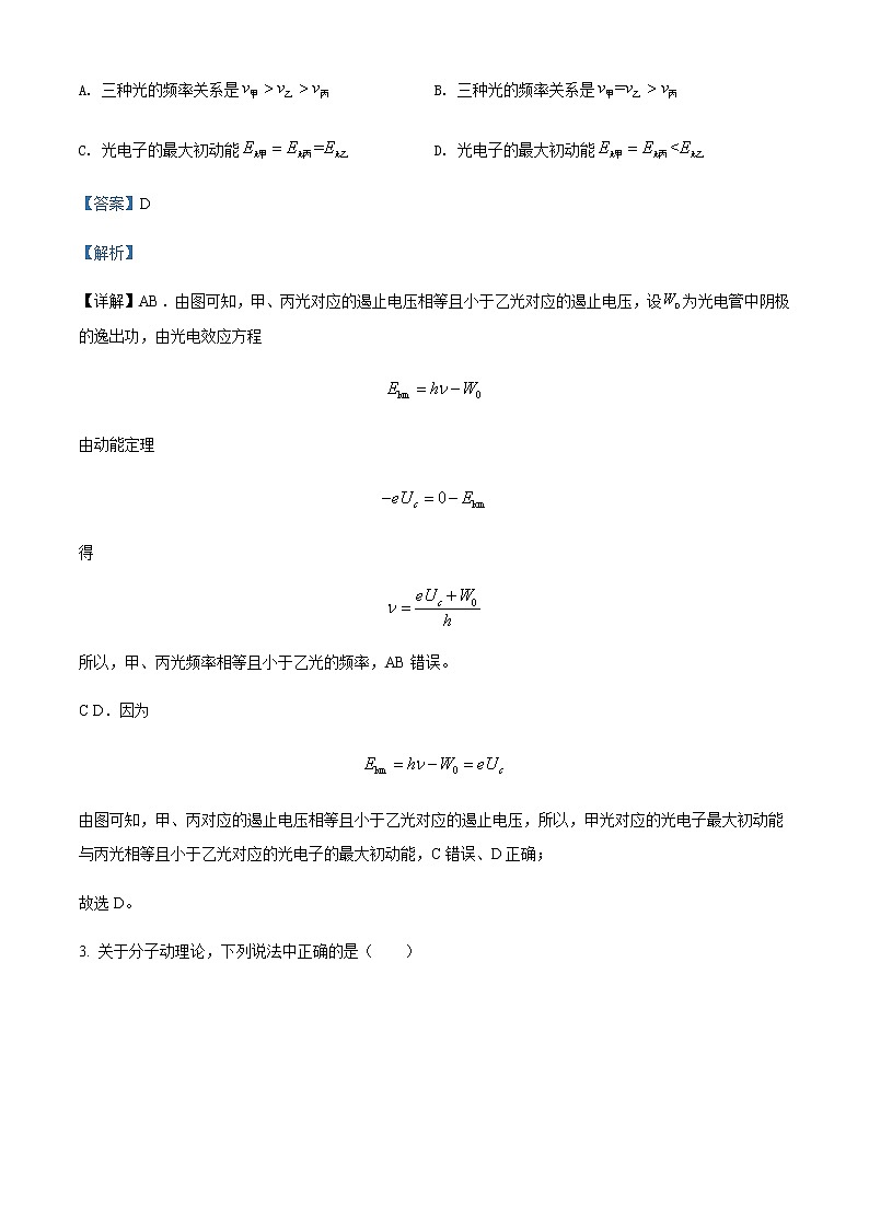 2021-2022学年广东省深圳市盐田高级中学高二（下）4月物理含答案 试卷02