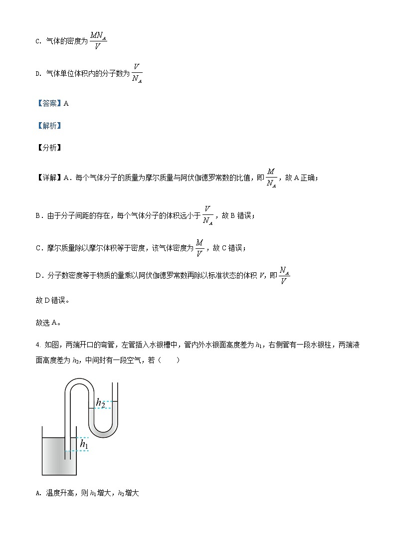 2021-2022学年重庆市二0三中学校高二（下）3月物理试题含解析第3页