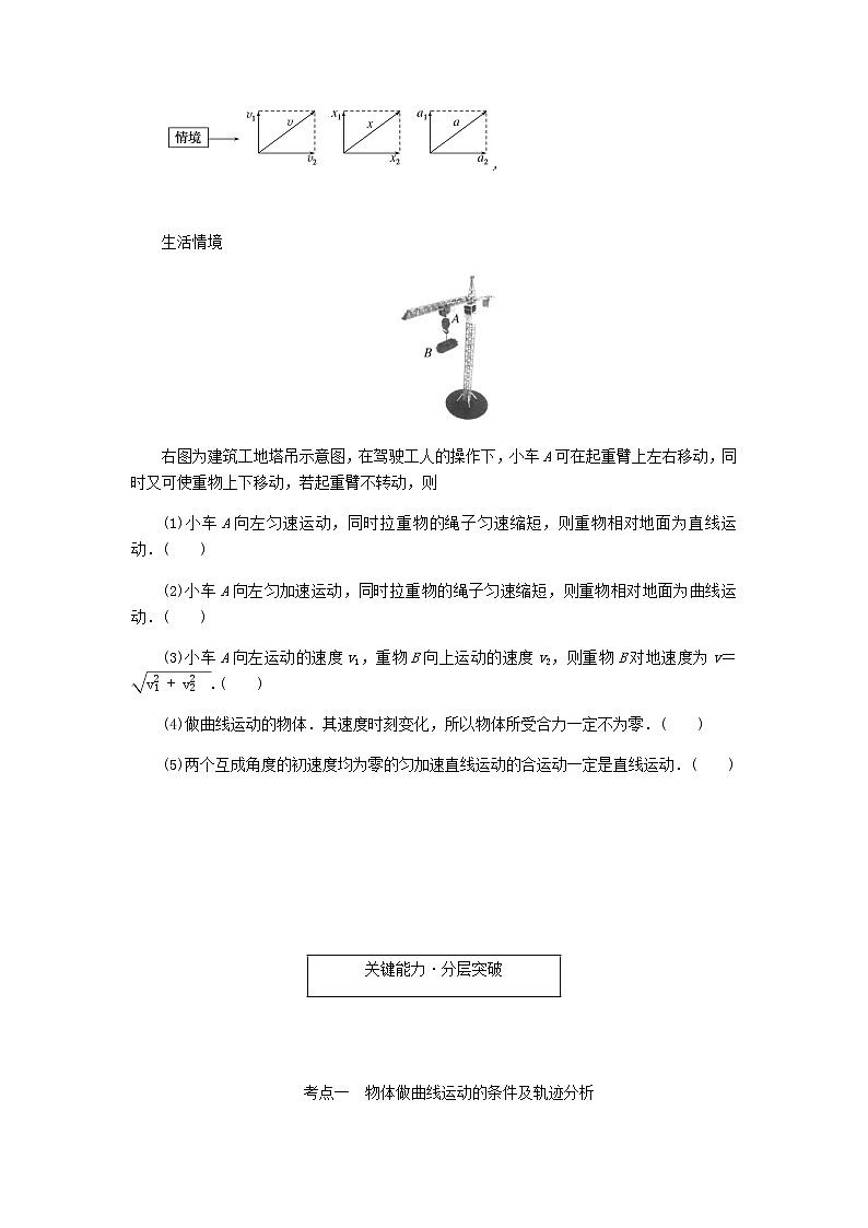 统考版高考物理一轮复习第四章曲线运动万有引力与航天第1讲曲线运动运动的合成与分解含答案第2页