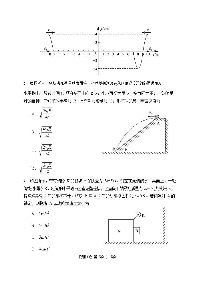 2023届湖北省腾云联盟高三上学期8月联考物理试题word版含答案03