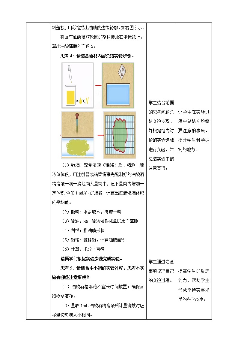 人教版高中物理选择性必修三 1.2 实验：用油膜法估测油酸分子的大小第3页