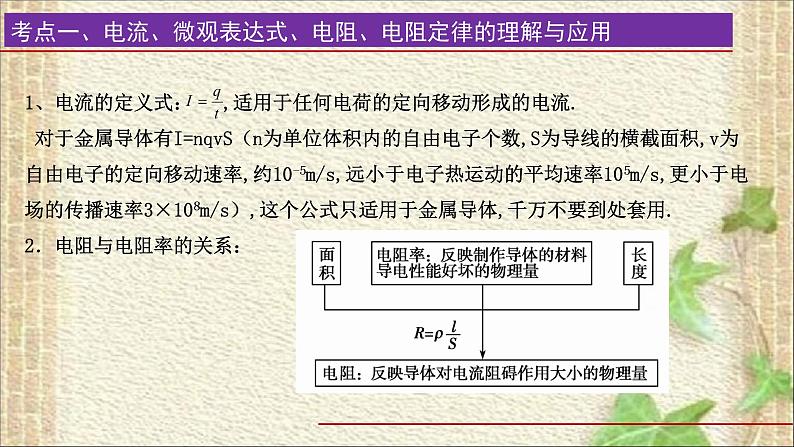 2022-2023年高考物理一轮复习 恒定电流（1）课件02