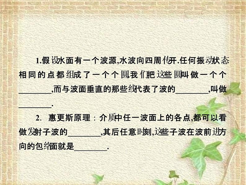 2022-2023年高考物理一轮复习 惠更斯原理课件第2页