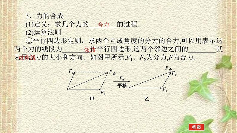 2022-2023年高考物理一轮复习 力的合成与分解课件04