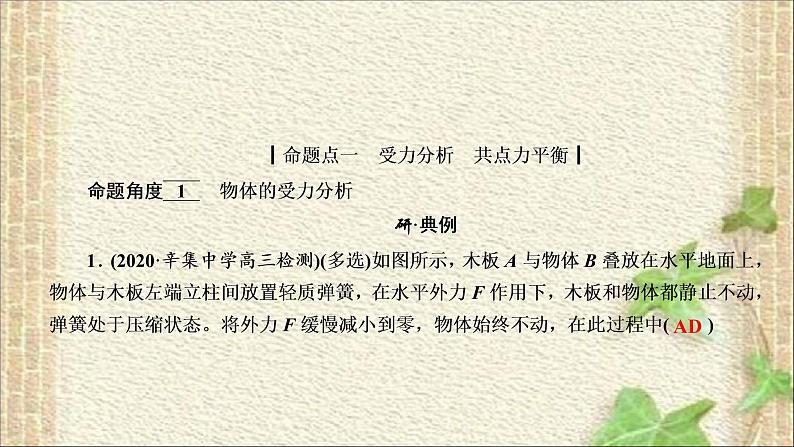 2022-2023年高考物理一轮复习 力与物体的平衡课件05