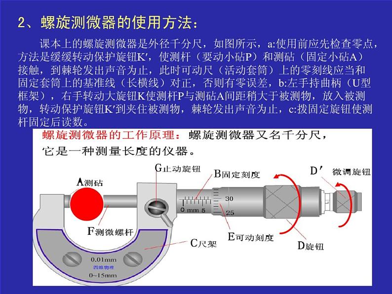 2022-2023年高考物理一轮复习 螺旋测微器原理和读数课件第4页