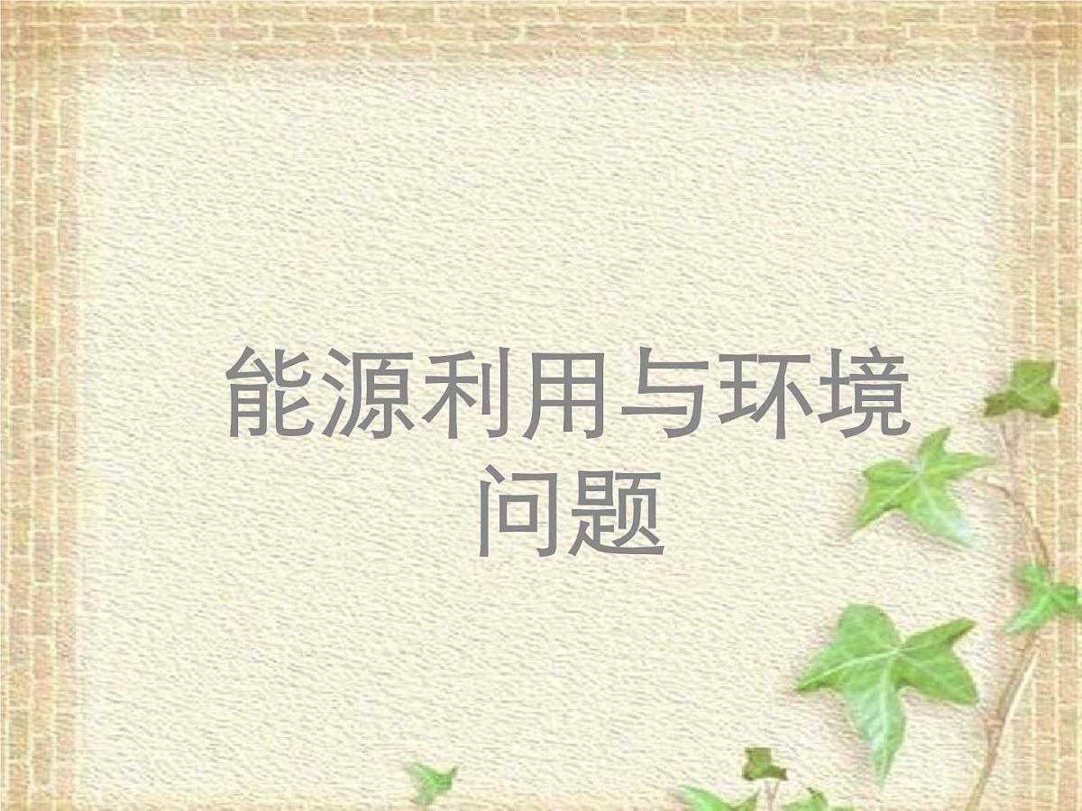 2022-2023年高考物理一轮复习 能源利用与环境问题课件第1页