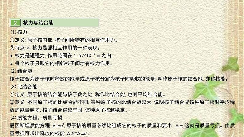 2022-2023年高考物理一轮复习 天然放射现象　核反应　核能课件05