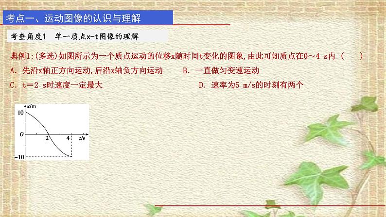 2022-2023年高考物理一轮复习 运动学图像与追击问题以及相关实验课件05