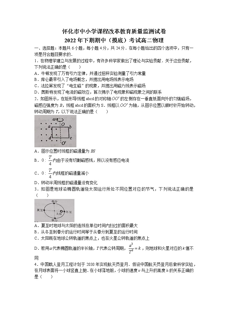 湖南省怀化市2022-2023学年高二上学期期中考试物理试题第1页