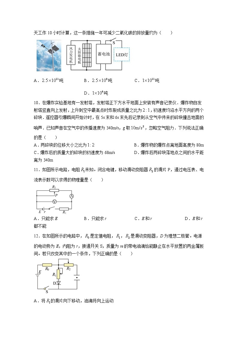 浙江省宁波市金兰教育合作组织2022-2023学年高二物理上学期期中联考试题（Word版附答案）03