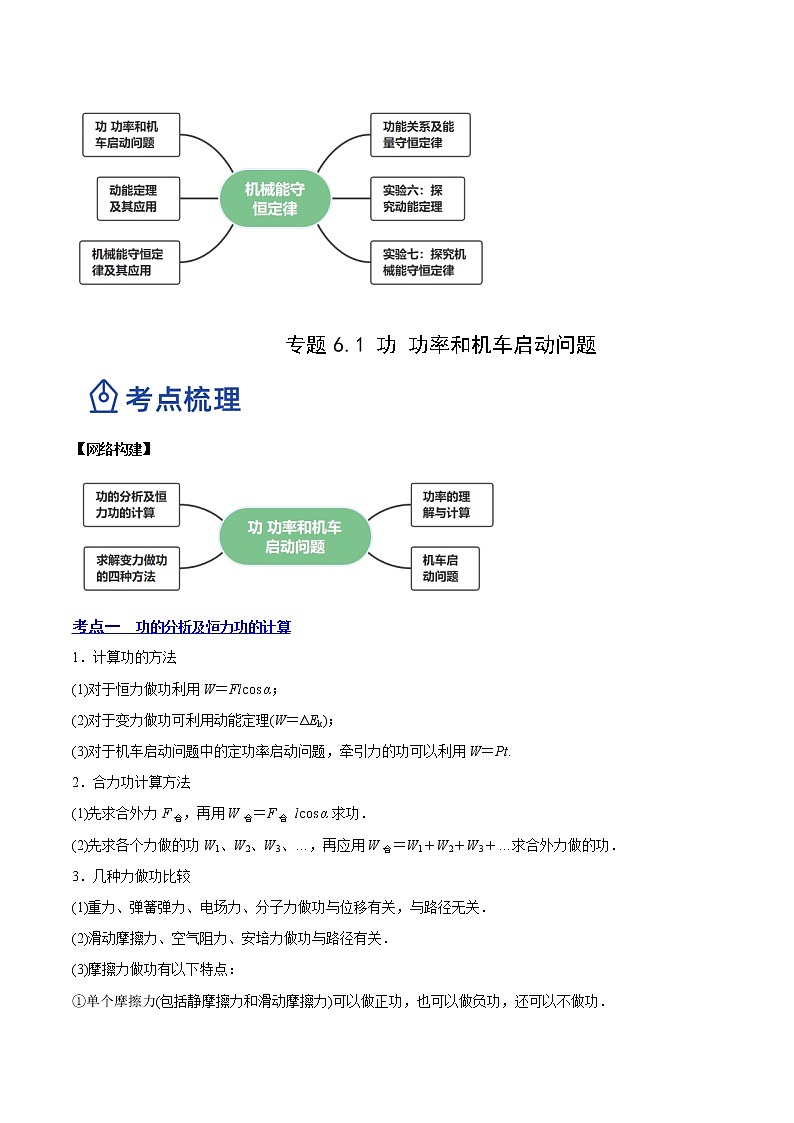 【备战2023高考】物理总复习——6.1《功功率和机车启动问题》讲义（全国通用）02
