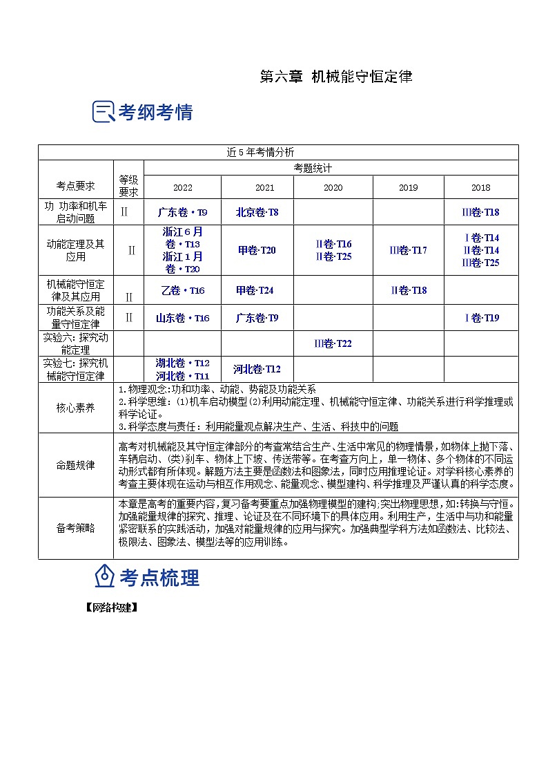 【备战2023高考】物理总复习——6.1《功功率和机车启动问题》讲义（全国通用）01