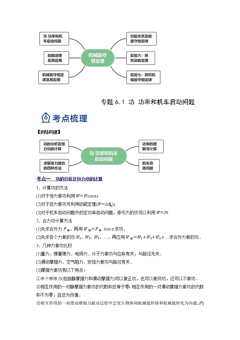 【备战2023高考】物理总复习——6.1《功功率和机车启动问题》讲义（全国通用）02