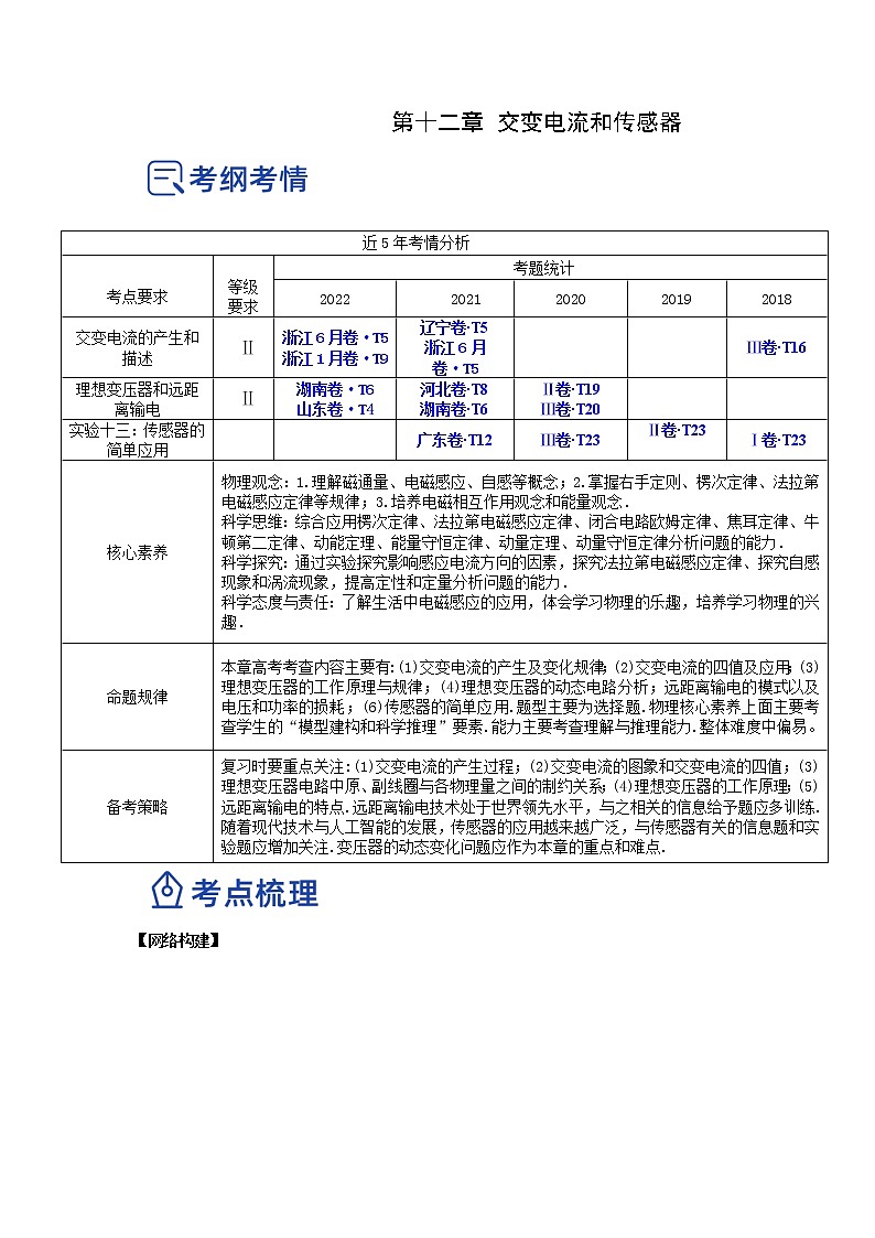 【备战2023高考】物理总复习——12.2《理想变压器和远距离输电》讲义（解析版）（全国通用）第1页