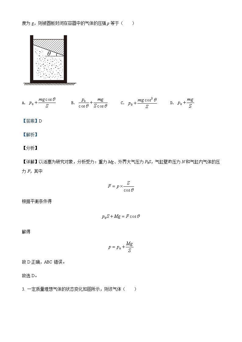 2021-2022学年山西省长治市第二中学高二（下）期中考试物理试题含解析02