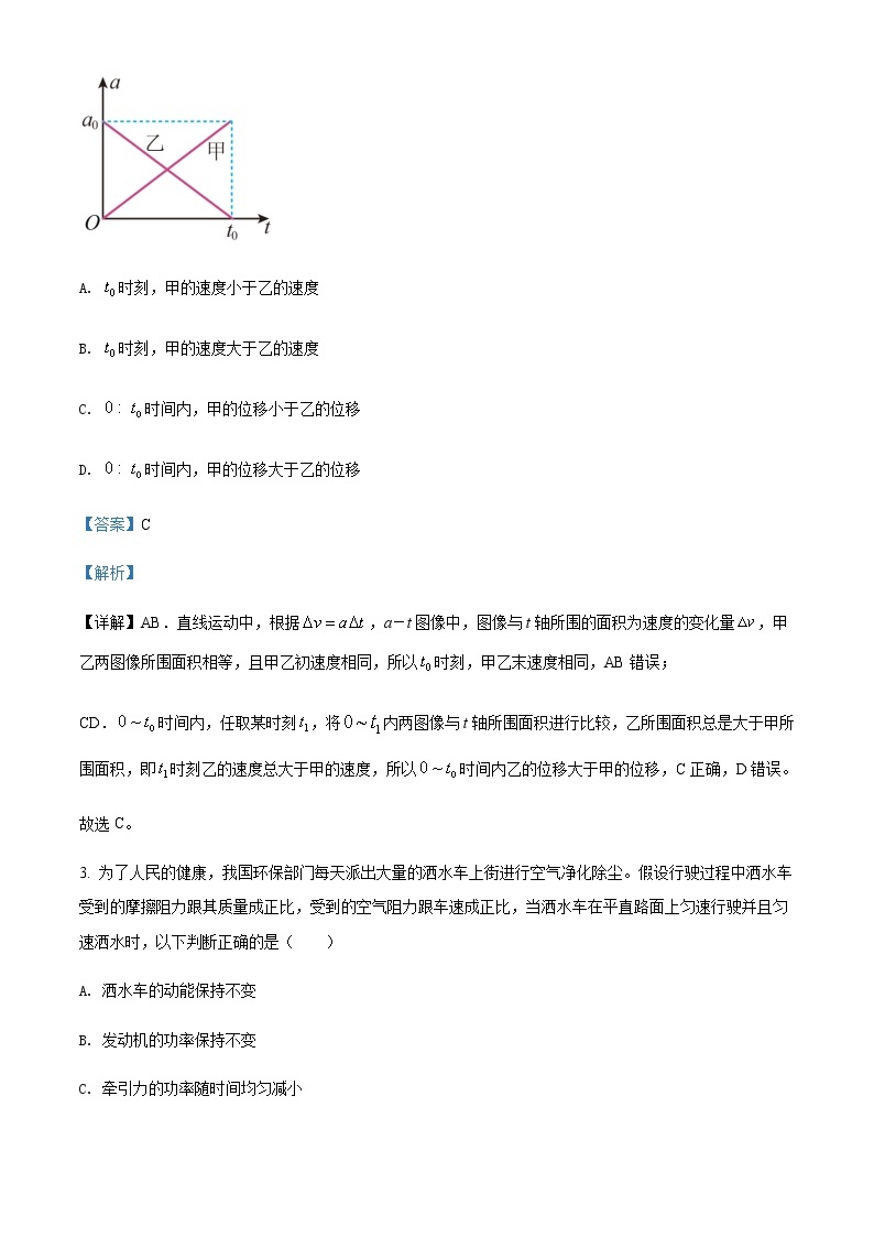 2021-2022年湖南省长沙市长郡中学高一（下）基础学科知识竞赛物理试题含解析02