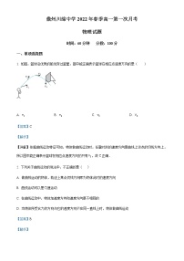 2021-2022学年海南省儋州川绵中学高一（下）第一次月考物理试题含解析