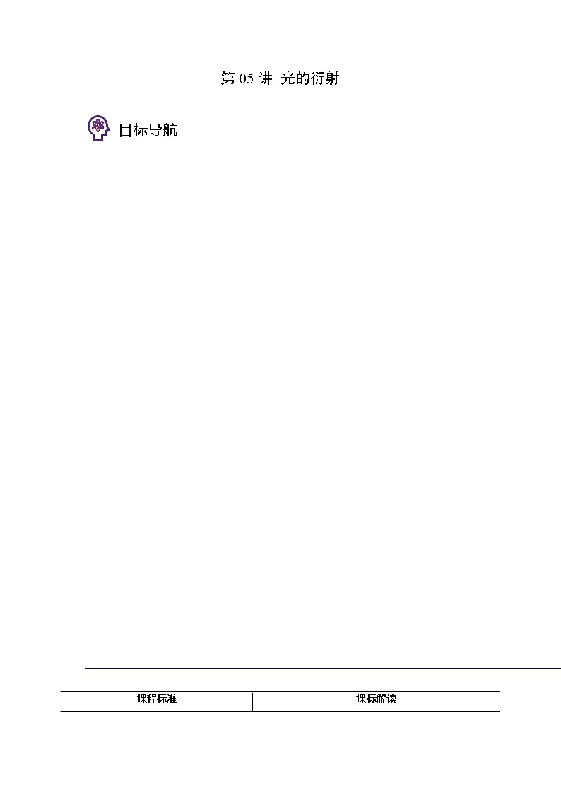 第05讲 光的衍射-【帮课堂】2022-2023学年高二物理同步精品讲义（人教2019选择性必修一）01