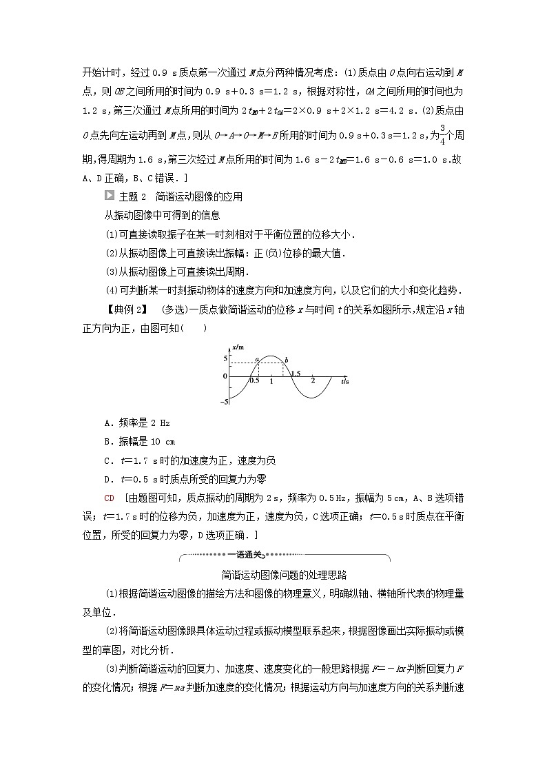 粤教版高中物理选择性必修第一册第2章机械振动章末综合提升学案02