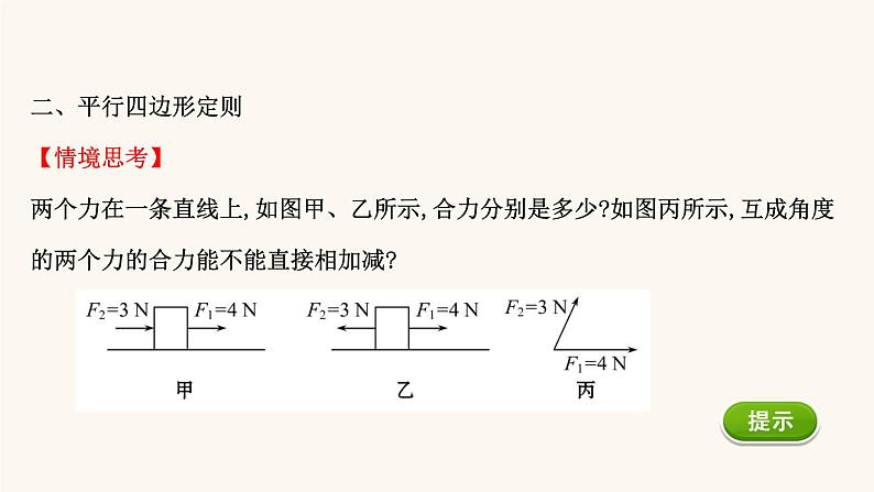 鲁科版高中物理必修第一册第4章力与平衡1.1力的合成课件第6页