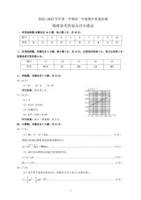 山西省太原市2022-2023学年高一上学期期中 物理试卷及答案（含答题卡）