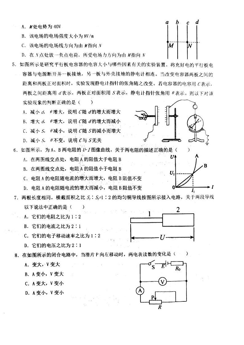 陕西省商洛市洛南中学2022-2023学年高二上学期10月月考物理试题PDF版无答案第2页