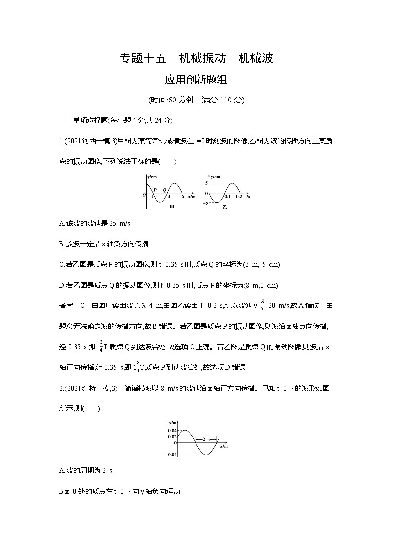 高考专区 ：专题十五机械振动机械波应用创新题组第1页