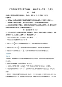 2022-2023学年广东省信宜市第二中学高二上学期11月月考物理试题 解析版