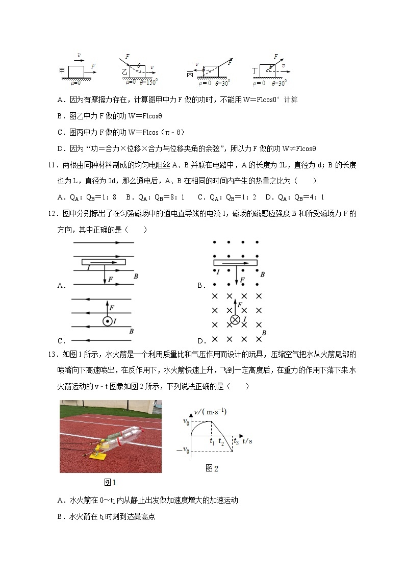 2023年1月浙江省普通高中学业水平考试物理仿真模拟试题C03