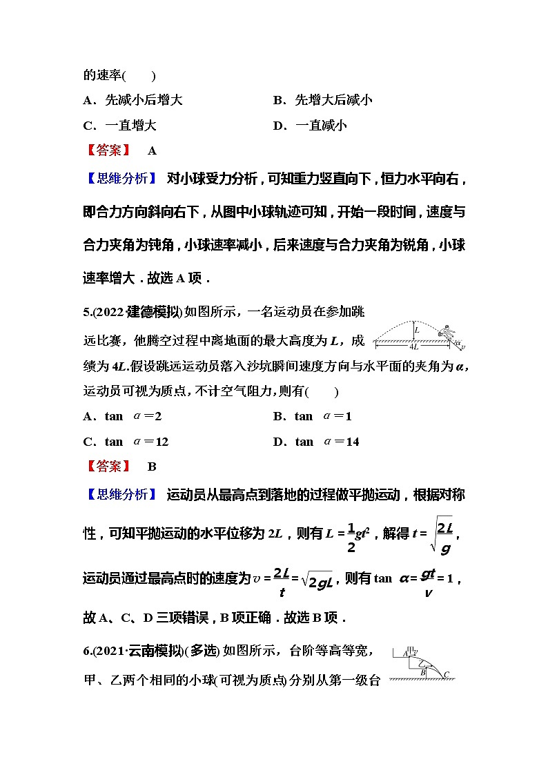 2023一轮复习课后速练17 4.2  平抛运动第3页