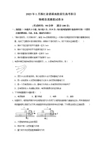 2023年1月浙江省普通高校招生选考科目考试物理仿真模拟试卷B（word版）