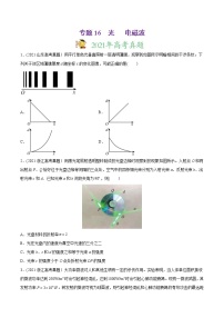 2021年高考物理真题与模拟题分类训练专题16《光 电磁波》(2份打包，解析版+原卷版)